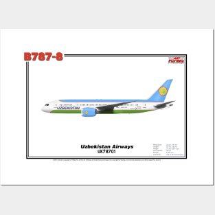 Boeing B787-8 - Uzbekistan Airways (Art Print) Posters and Art